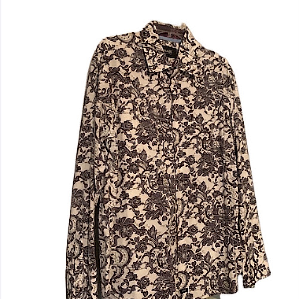 Black and white button up